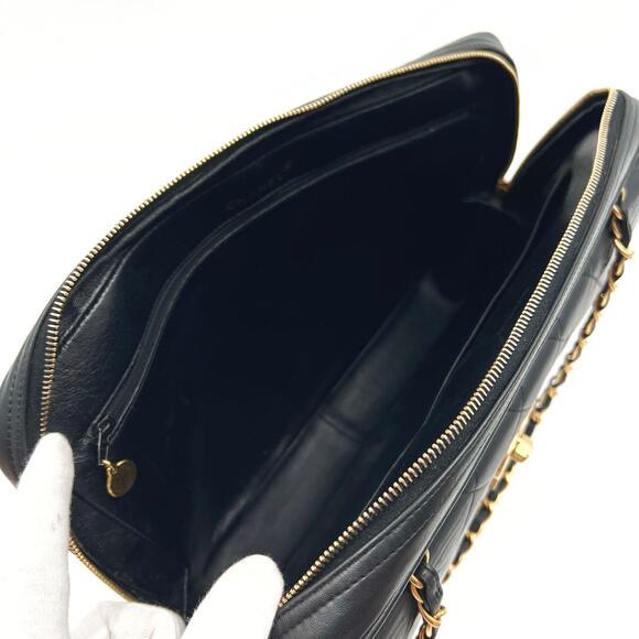 Authentic CHANEL CC Logo LARGE Quilted Lambskin Chain Shoulder Bag Flap Pocket - Picture 8 of 10